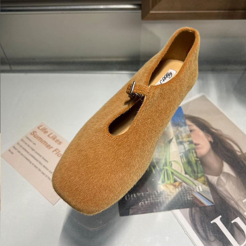 Fashion Flock Fashion Buckle Strap Women Mary Janes Flats Shoes Shallow Female Square Toe Footwear Slip On Ladies Flats Shoes Lady