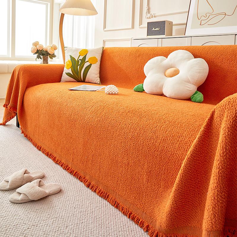Plush Yarn Simple Sofa Towel Winter Universal Sofa Cover Full Set Non-Slip Warm Sofa Towel Cover Cloth