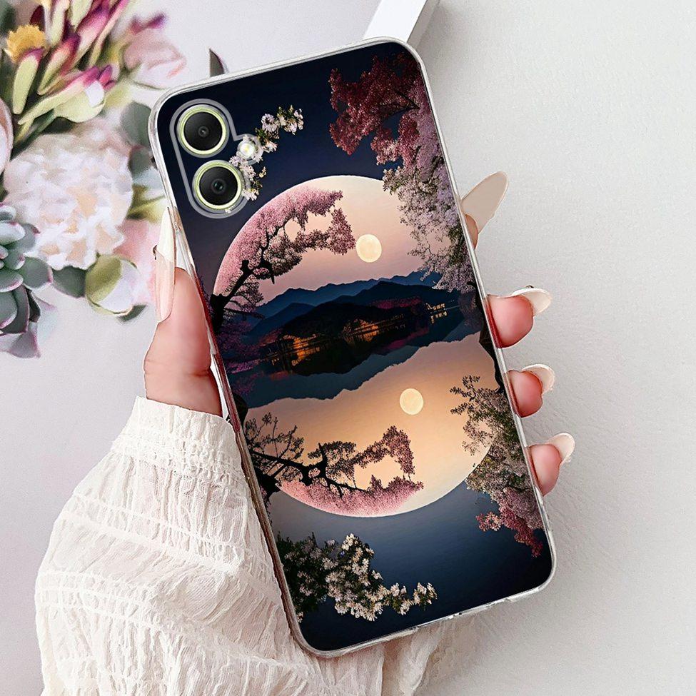 For Samsung A05 Case Clear Cute Cat Fashion Flowers Cool Painted Back Cover For Samsung Galaxy A05 Phone Case SM-A055F SM-A055M