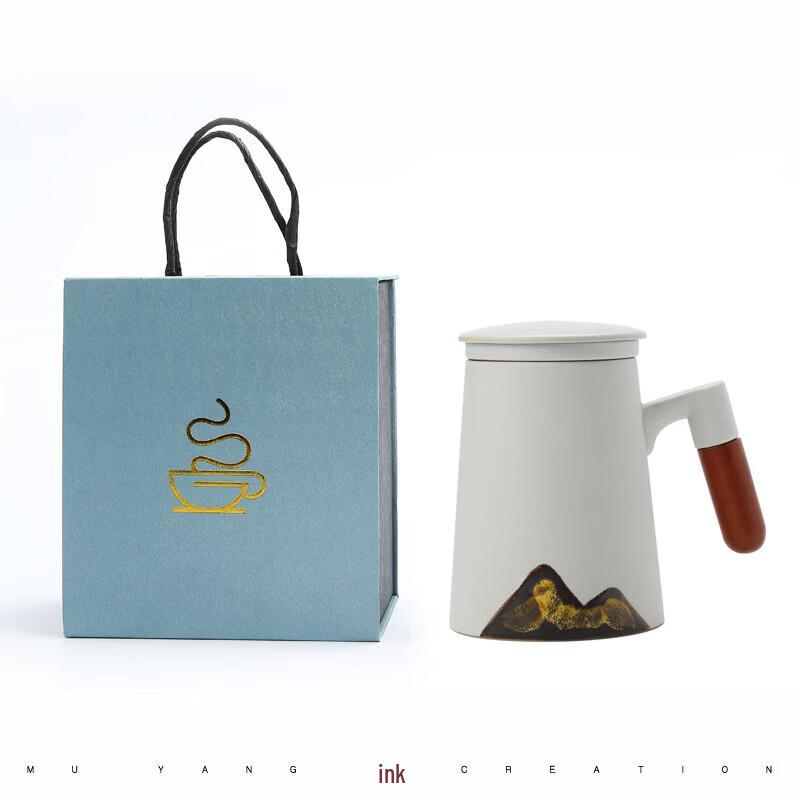 Cha Xun Ceramic Tea Infuser Mug with Wooden Handle