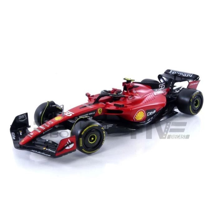Voiture Miniature de Collection - BBURAGO - FERRARI F1-23 - 1/18 - Rouge / Noir - Saison 2023
