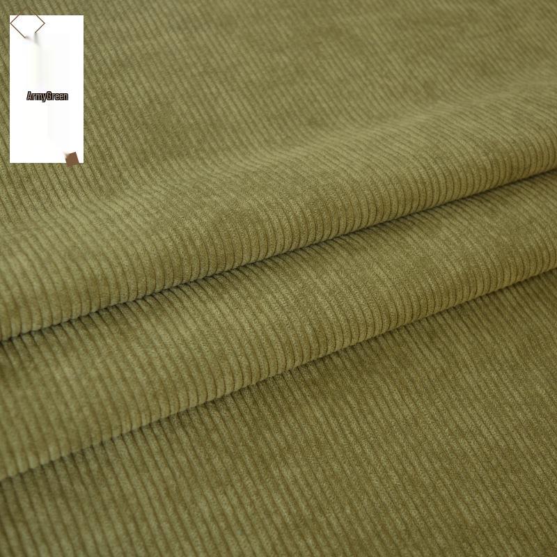 Solid-Color Ribbed Corduroy Jacket and Shirt-Smock in Silk Fabric