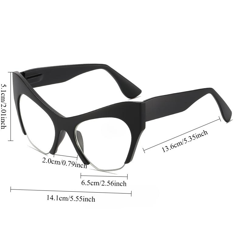 Fashion Large Frame High Definition Reading Presbyopic Glasses Retro Cat Eye Spring Leg Men Women Anti Blue Light Eyeglasses