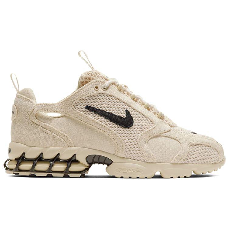 Stussy X Nike Air Zoom Spiridon Caged 2 Fossil Unisex Sneakers Tan Black CQ5486-200