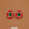 Autumn and winter niche French retro court enamel stud earrings femininity fashionable personality exaggerated Hong Kong style small fragrant ear