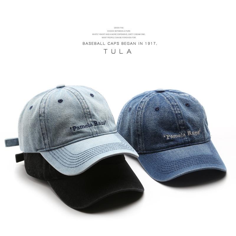 Cappellino da Baseball in Denim Vintage con Materiale in Cotone Traspirante per Appassionati di Street Style