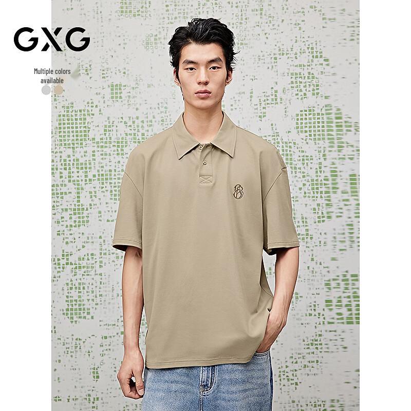 GXG Men s Flocked Embroidery Casual Polo Shirt S
