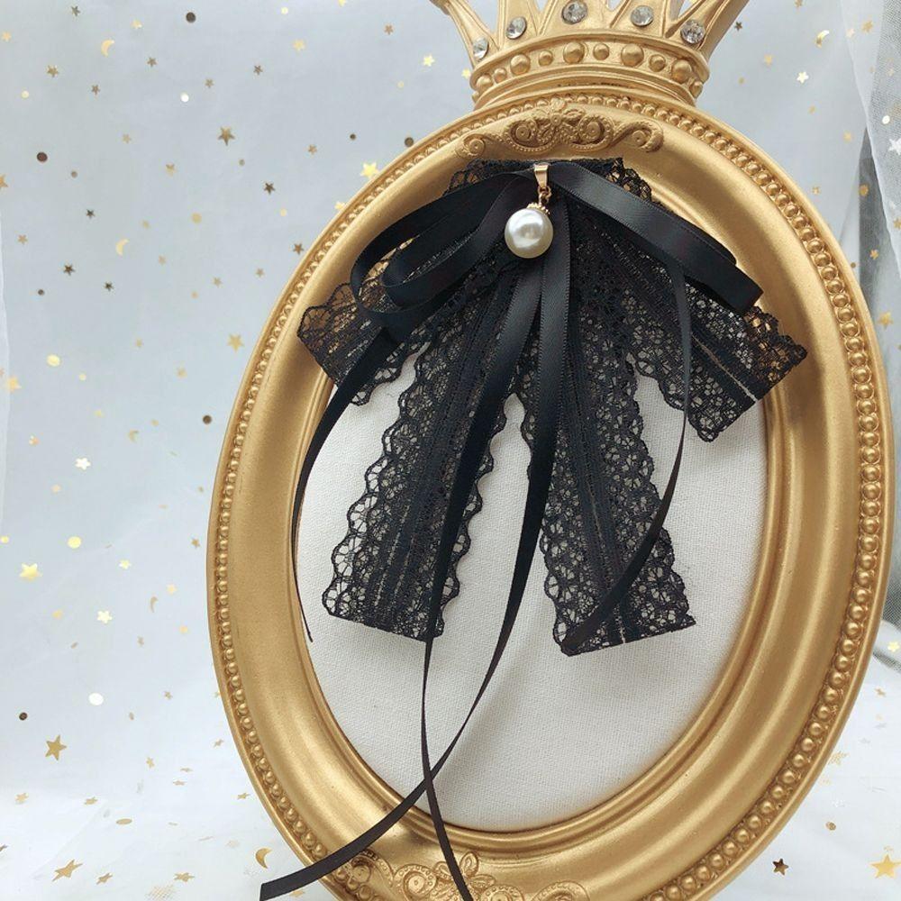 Bowknot Black Bow Brooch Pin Tie Shirt Lace Ribbon Badge Brooch Lapel Pin Black Ribbon Pin  Funeral