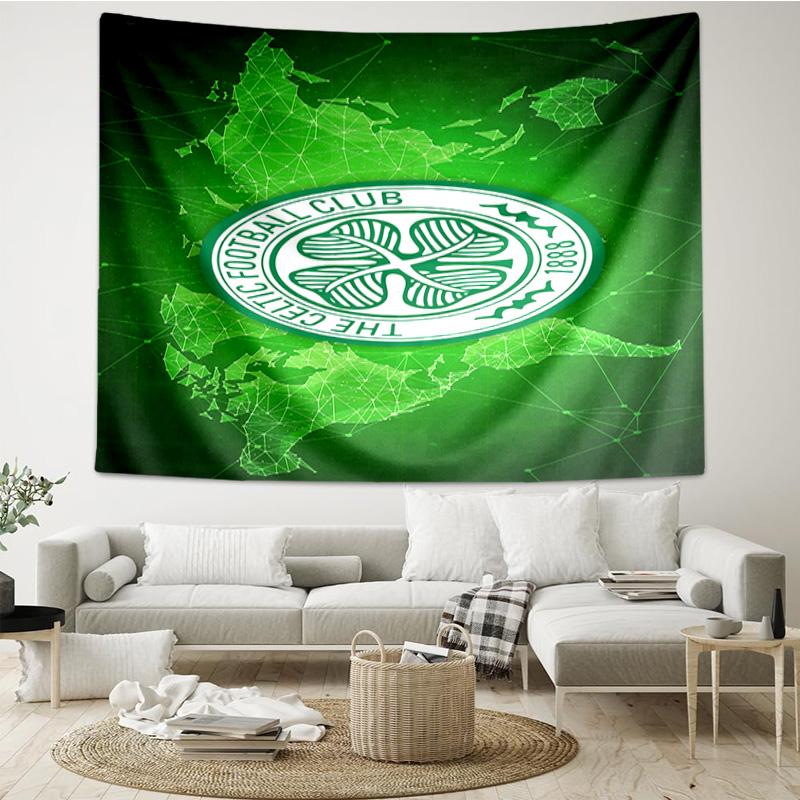 1PC Cel-tic Football Club Crest Printed Tapestry Room Decoration Wall Hanging for Living Room Bedroom, Dormitory, Birthday and Christmas Gifts
