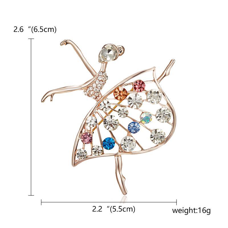 Tanz Ballett Brosche für Damen Rhythmische Sportgymnastik Glitzernder Kristall Zirkon Pins Hochzeitskleid Schmuck
