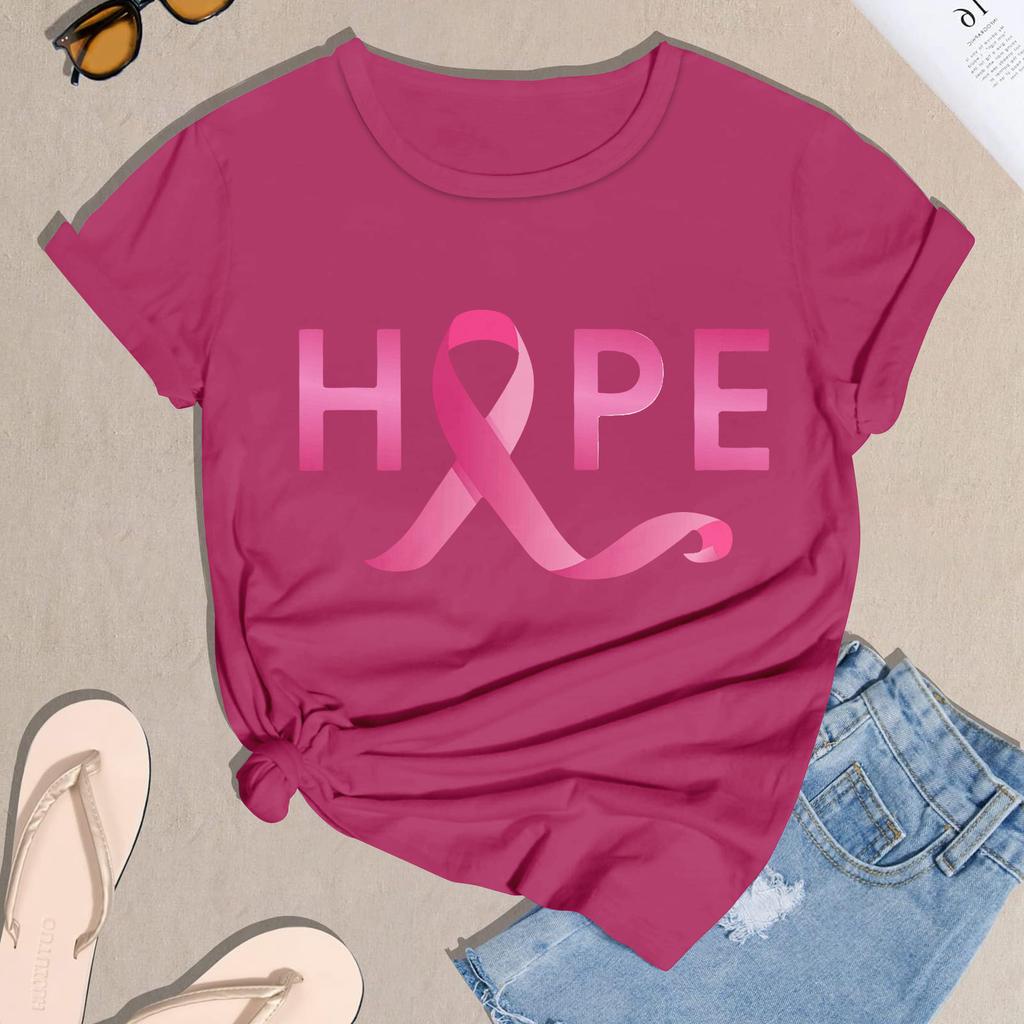 Women's Casual Halloween Breast Print T-Shirt Round Neck Pullover Short Sleeve Top