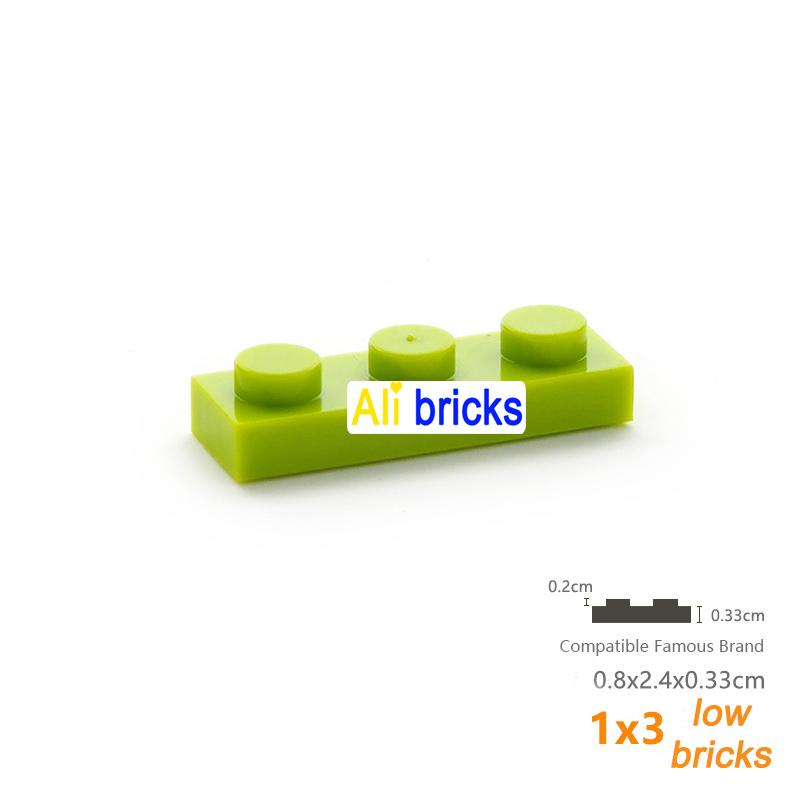 60pcs/lot DIY Blocks Building Bricks Thin 1X3 Educational Assemblage Construction Toys for Children Size Compatible With 3623