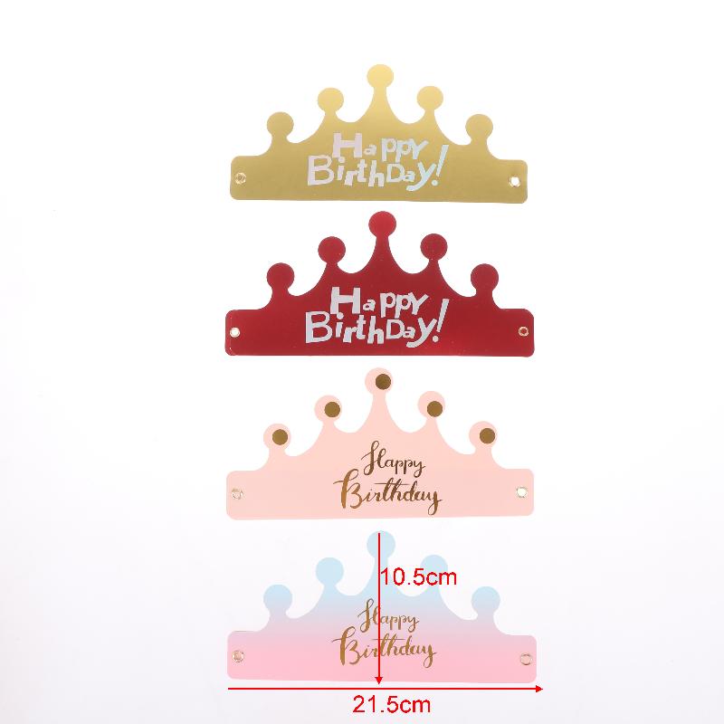 25Pcs Creative Happy Birthday Hat Crown Cap Diy Handmade Party Decor Po Prop For Adult Kids Cake Ornament