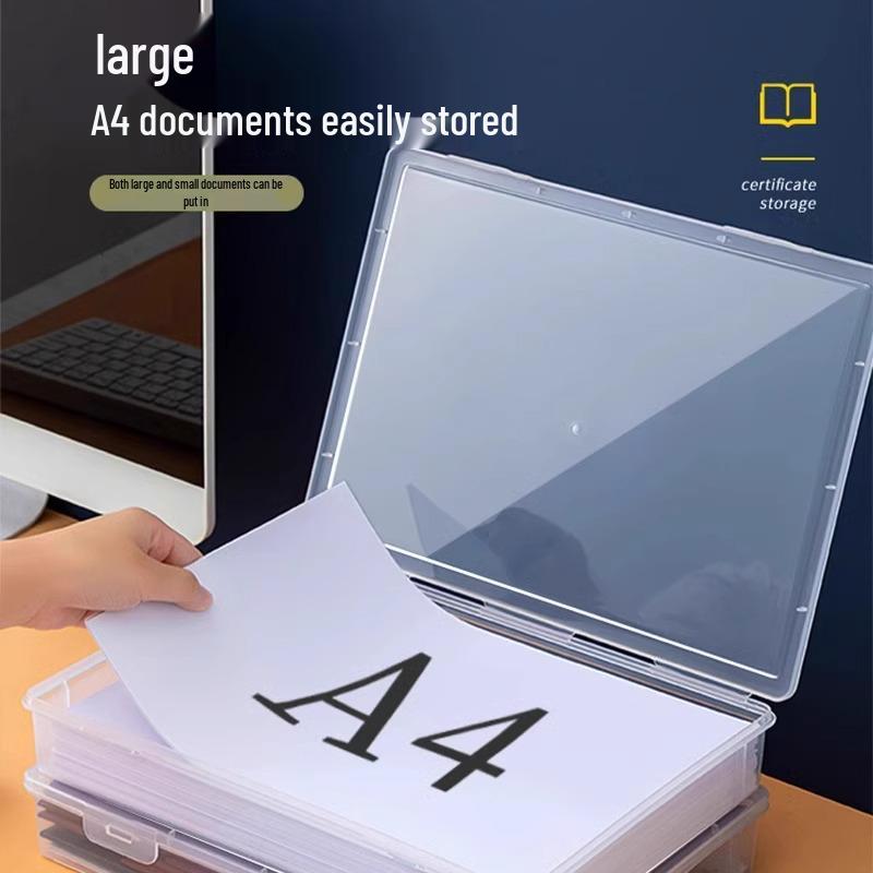 A4 Dustproof Document Storage Box for Important Certificates and Files