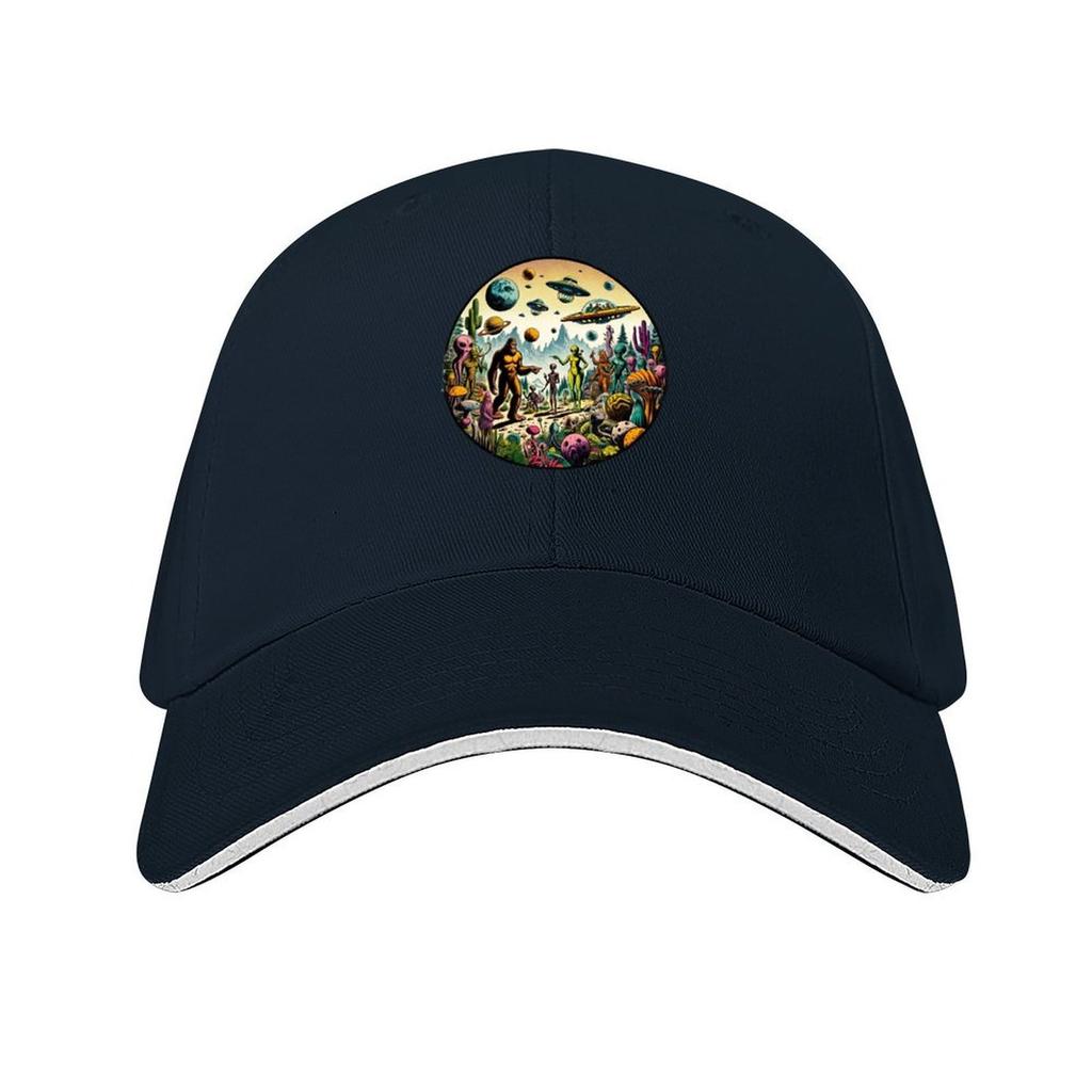 Bigfoot And Aliens Ufo Believe Alien Planet Tour Baseball Cap Golf Hat Unisex Golf Wear Uv Protection Solar Hat Boy Child Womens