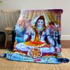Colorful Hindu God Shiva Illustration BlanketFlannel Blanket for Bedroom, Living Room, Sofa, and Nap