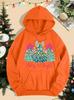 Merry Christmas Colorful Tree Women's Hoodie with Pockets - Comfy Hooded Sweatshirt for Autumn & Winter