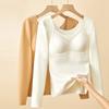 Intimo Termico Caldo da Donna a Manica Lunga con Reggiseno Integrato Strato di Base Senza Cuciture