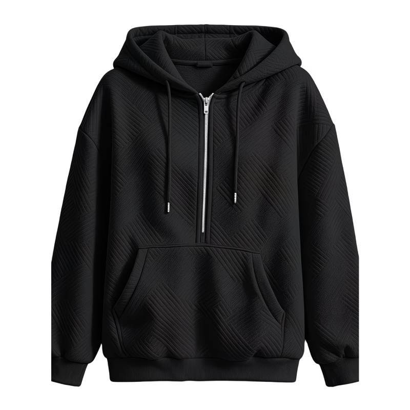 Womens Basic Hoodie With Drawstring Pockets And Zipper For Casual Wear