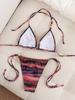 Europäisches Batik-Bikini-Oberteil mit einem Träger und passendem Unterteil für Damen