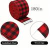 180in Red and Black Buffalo Plaid Burlap Ribbon, Christmas Ribbon Red and Black Plaid Christmas Wrapping Crafts Ribbon for Gift Wrapping Supplies