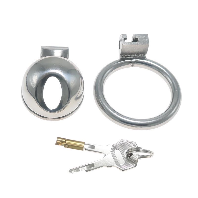 Chaqu Stainless Steel Chastity Lock Cage with Thickened Hood and Stable Ring for Men