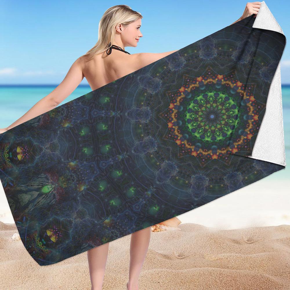Mantra Beach Collection Digital-printed Polyester Superfine Fiber Double-sided Fleece Beach Vacation Bath Towel, Beach Towel