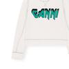 Ganni Ss23 Letter Logo Print Color Block Stitch Design Round Neck Sweatshirt Women sweatshirt White T3459-135