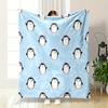 Süßes Pinguinmuster Decke bedruckte Decke weich und gemütlich perfekt für das Wohnzimmer Bett Sofa oder einen Mittagsschlaf, Geschenk