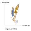 Trendy Rhinestone Wheat Ear Brooches for Women Ukrainian Wheats Pins Enamel Plant Badges Office Party Friend Gifts Accessories