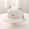 Spring & Summer Floral Rabbit Bucket Hat for Baby Girls - Sun Protection & Style