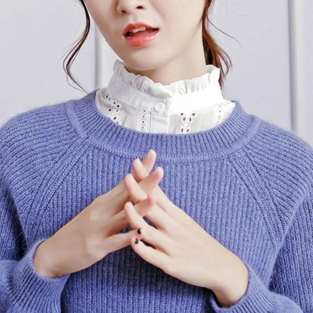 White Lace Lapel Half Shirt Black False Blouse Collar Detachable Fake Collar  Clothes Decoration