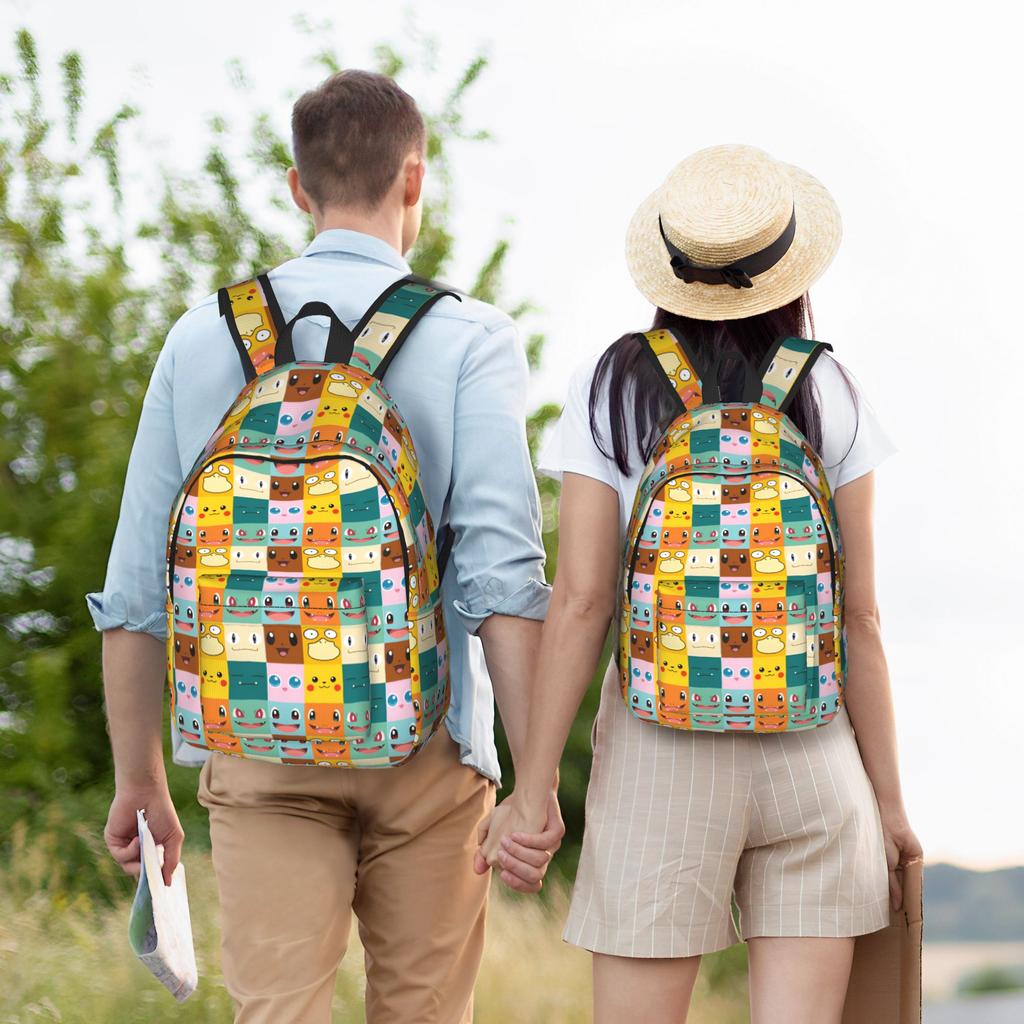 Cute Anime   Cartoon Teenage Backpack Lightweight High School Work Pokemoned  Daypack for Men Women Laptop Canvas Bags