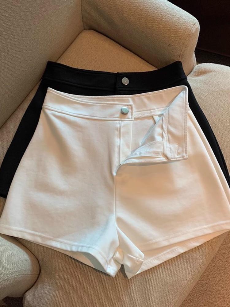 

Повседневные черные шорты до колена с высокой талией, сексуальные и облегающие, для весны/лета Extra Large белый