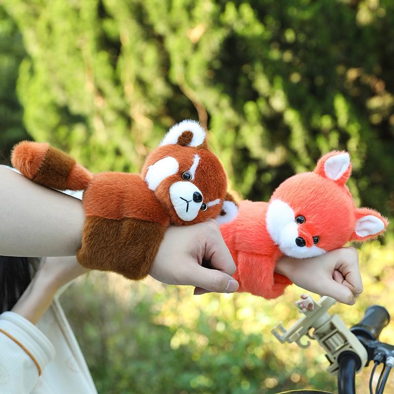 20Cm Kawaii Fox Raccoon Husky Monkey Capybara Panda Plush Circle Wristband Cartoon Animal Wrist Strap Surrounding The Arm