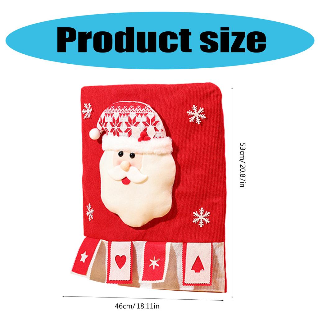 Chair Covers Dining Room Chair Back Cover Slipcover Santa Snowman Elk Pattern for Christmas Holiday Festival Decoration