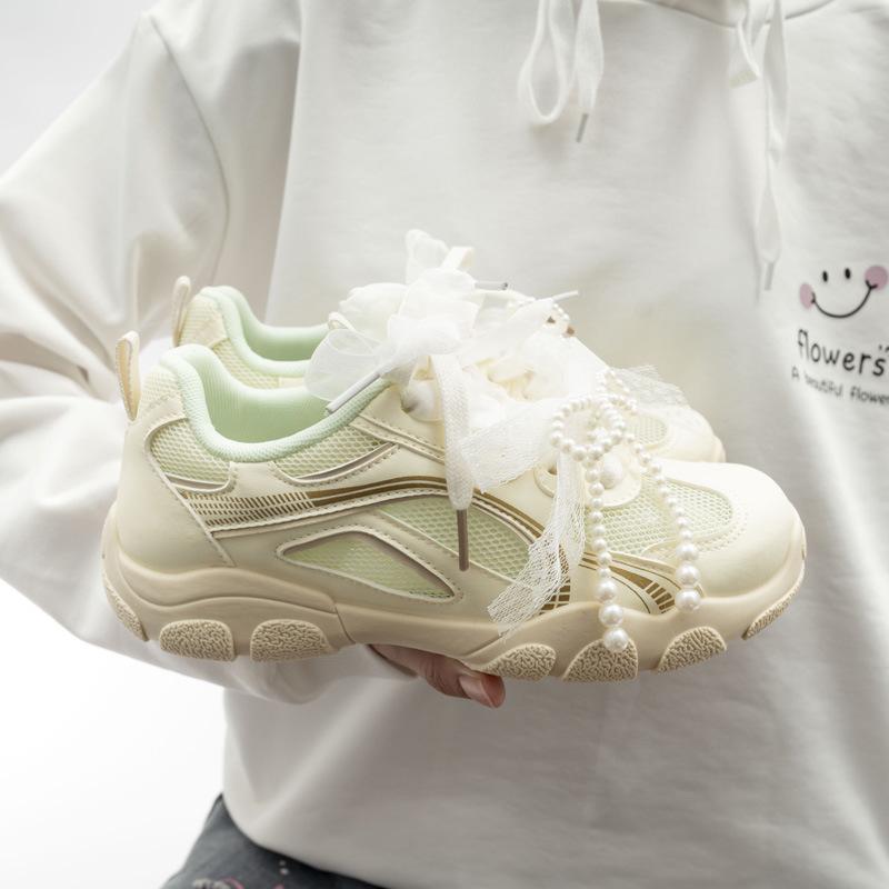 Belle shoes season breathable mesh German training shoes little white shoes student board shoes 2503