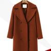 Autumn and Winter Plus Size Women's Woolen Coat Double-breasted Mid-length Trench Coat