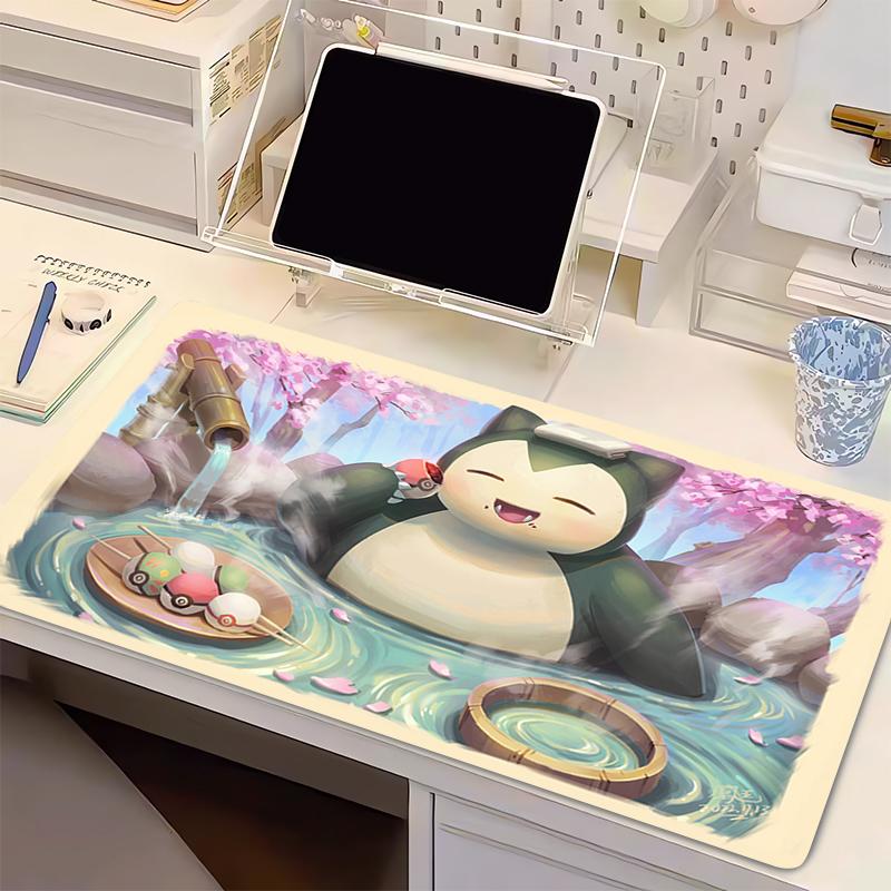 Mouse Pad Large Gamer pc Gaming Accessories Speed Keyboard Rubber Locking Edge Desk Mat Office Laptop P-Pokemon Snorlax Mousepad