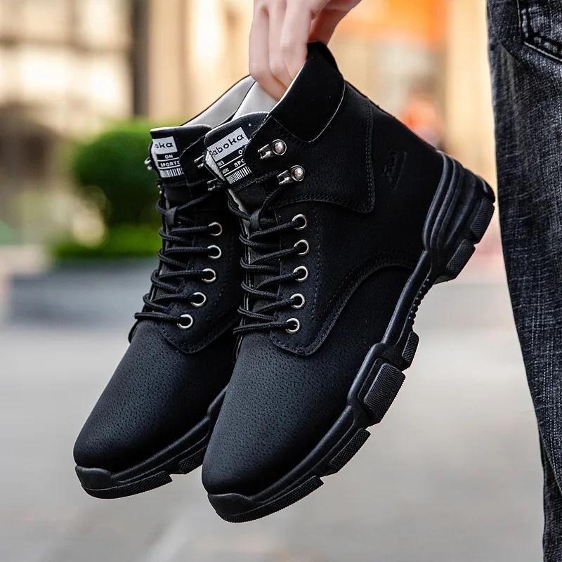 Men's New Autumn Men's Boots Fashion Breathable Waterproof Non-slip Men's Boots Trend High-top Boots with Retro Fashion Shoes