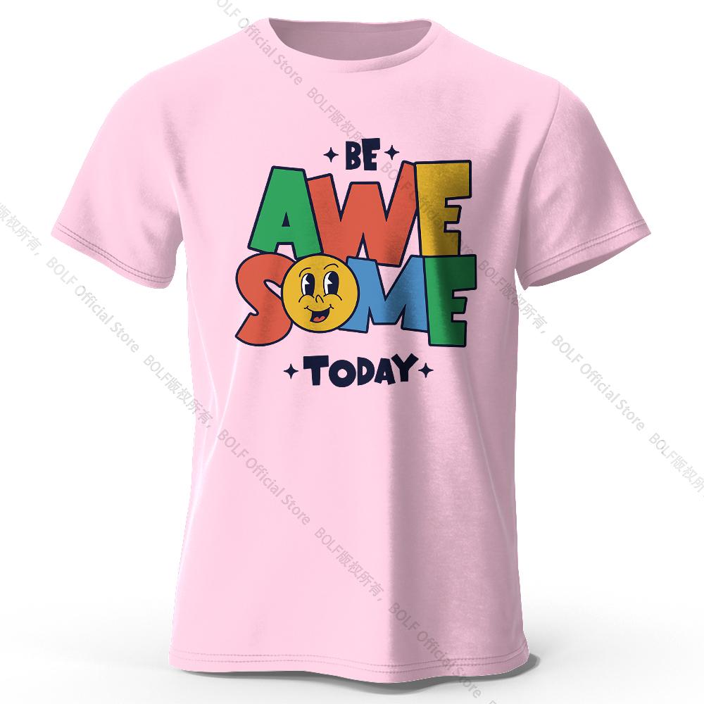 Unisexs Be Awesome Today Printed Tshirt 100 Cotton Oversized Motivational Graphic Tees For Wounisex Summer Tops Positive Streetwear