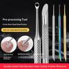 Double-Ended Nail Beveled Head Cuticle Pusher Remover Stainless Steel Cuticle Remover Manicure Sticks Nail Grinding File