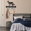 Metal Wall Art Dog Leash Holder Customizable Key Hook Rack Coat Hanger Gift for Dog Lovers Entryway Decor