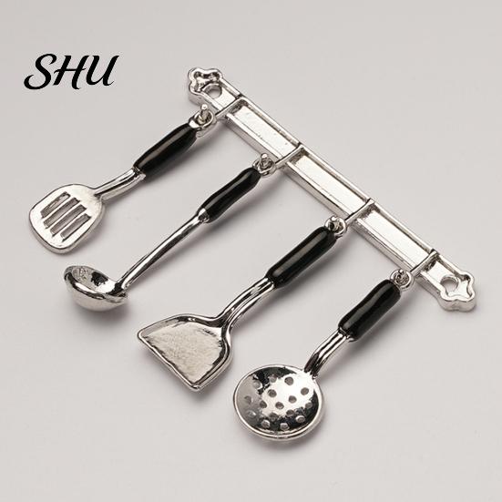 5Pcs Kitchen Dollhouse Miniature Spoon Shovel Cookware Tools DIY Accessories Kit