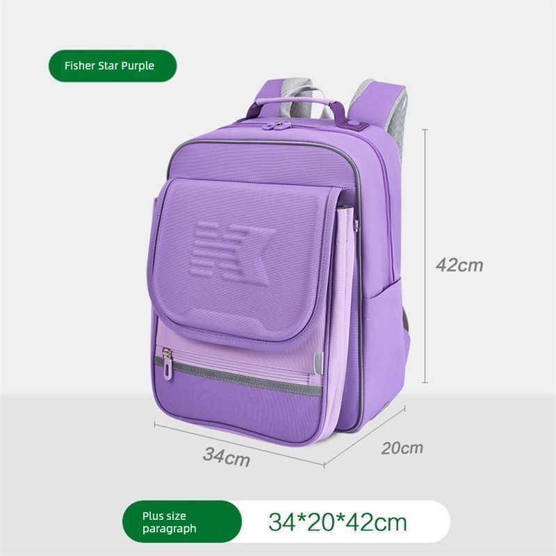 

Kocotree Kids Schoolbag Primary School Girls Backpack Burden Relief Spine Protection Boys Backpack 1234 Fifth Grade New Arrival Starry Purple Plus size
