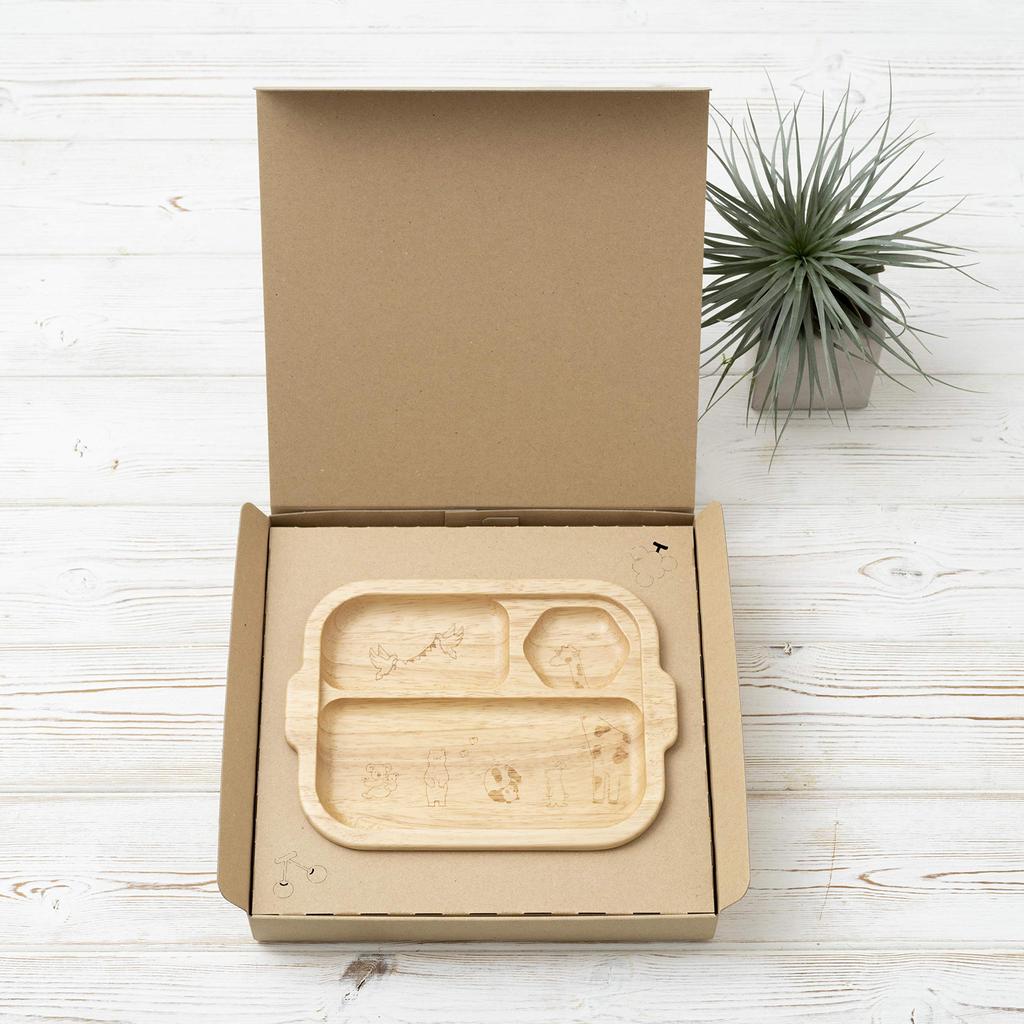 Gummiträ Djur agney Tallrik, Beige, AG-402AR