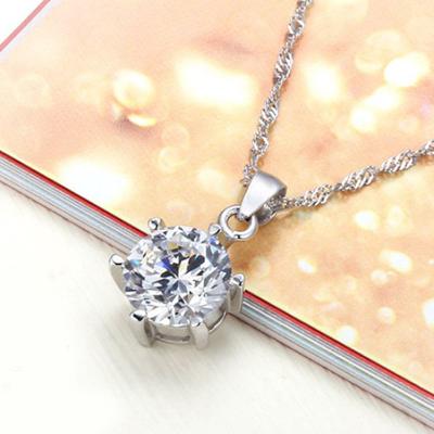 Set di gioielli per orecchini a bottone con collana con zirconi cubici per festa di nozze da donna