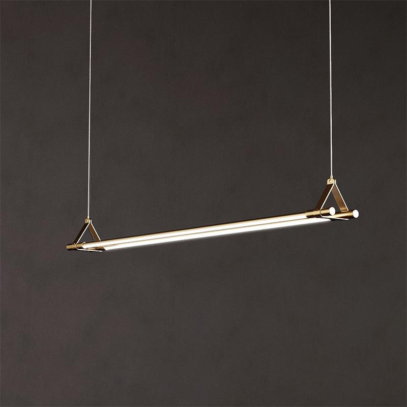 Designer Long Dining Table Lamp, Modern Minimalist Brass Bar Counter Light, Creative Pendant Light for Office or Dining Table