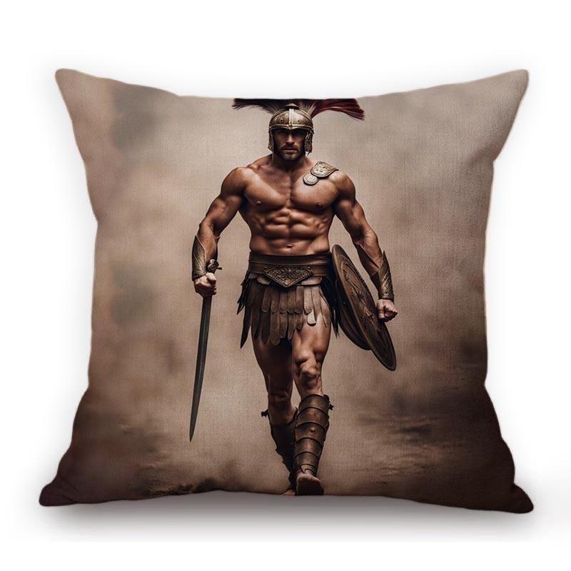 

Sexy Hunk Jock Man Gladitor Hot Male Model Muscle Album Boyfriend Cotton Linen Home Decoration Sofa Pillow Case Cushion Cover 45x45cm 18x18in