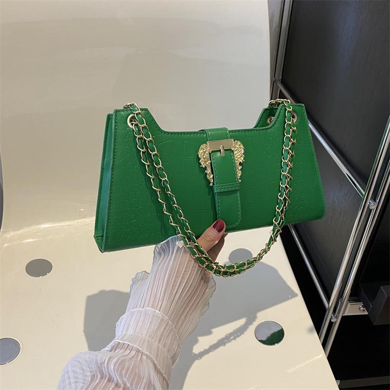 

Casual bag women s 2024 new trendy Korean version temperament simple shoulder underarm popular fashion small square bag handbag зелений